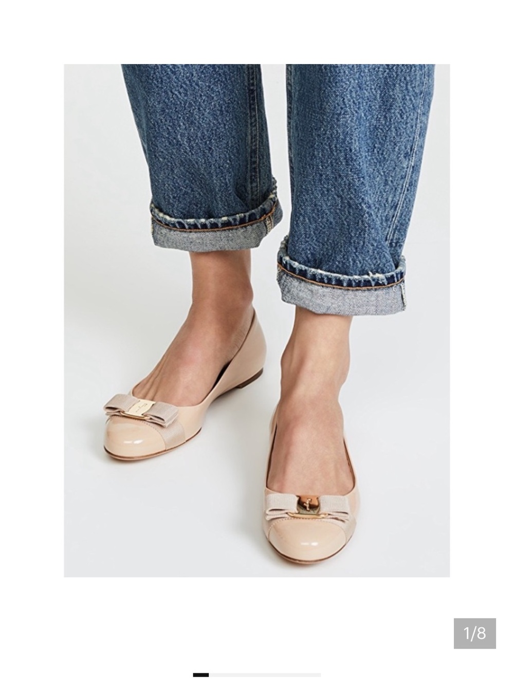 FERRAGAMO's Nude Gold Varina Ballet Flats 7.5